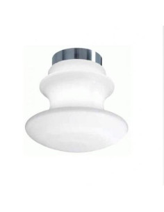 Fabbian d14e03 01 classic ceiling lamp diam 220 1xe27 60w white glass polished chrome